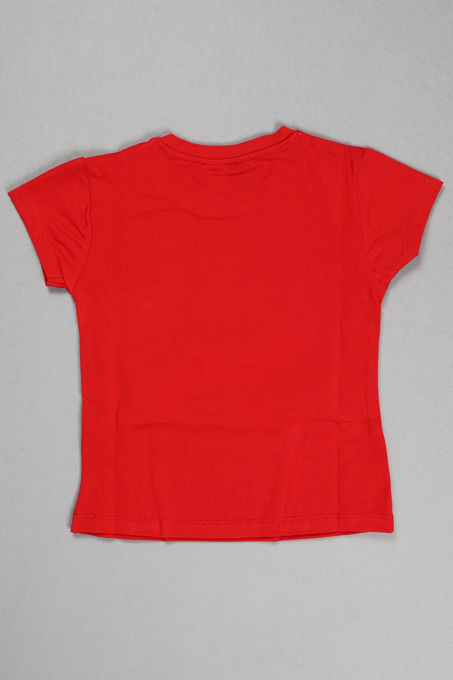 Fyst Cotton Knit "Happy Vibes" Print T-Shirt for Girls - Red