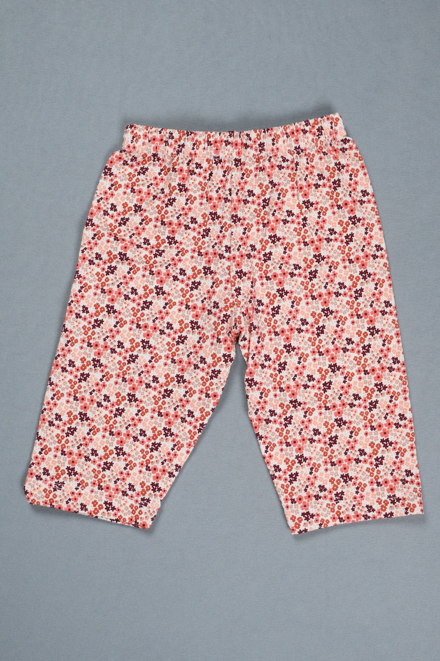 Fyst Cotton Knit Floral Print Top & Bottom Set for Girls - Peach - Fyst Fashion