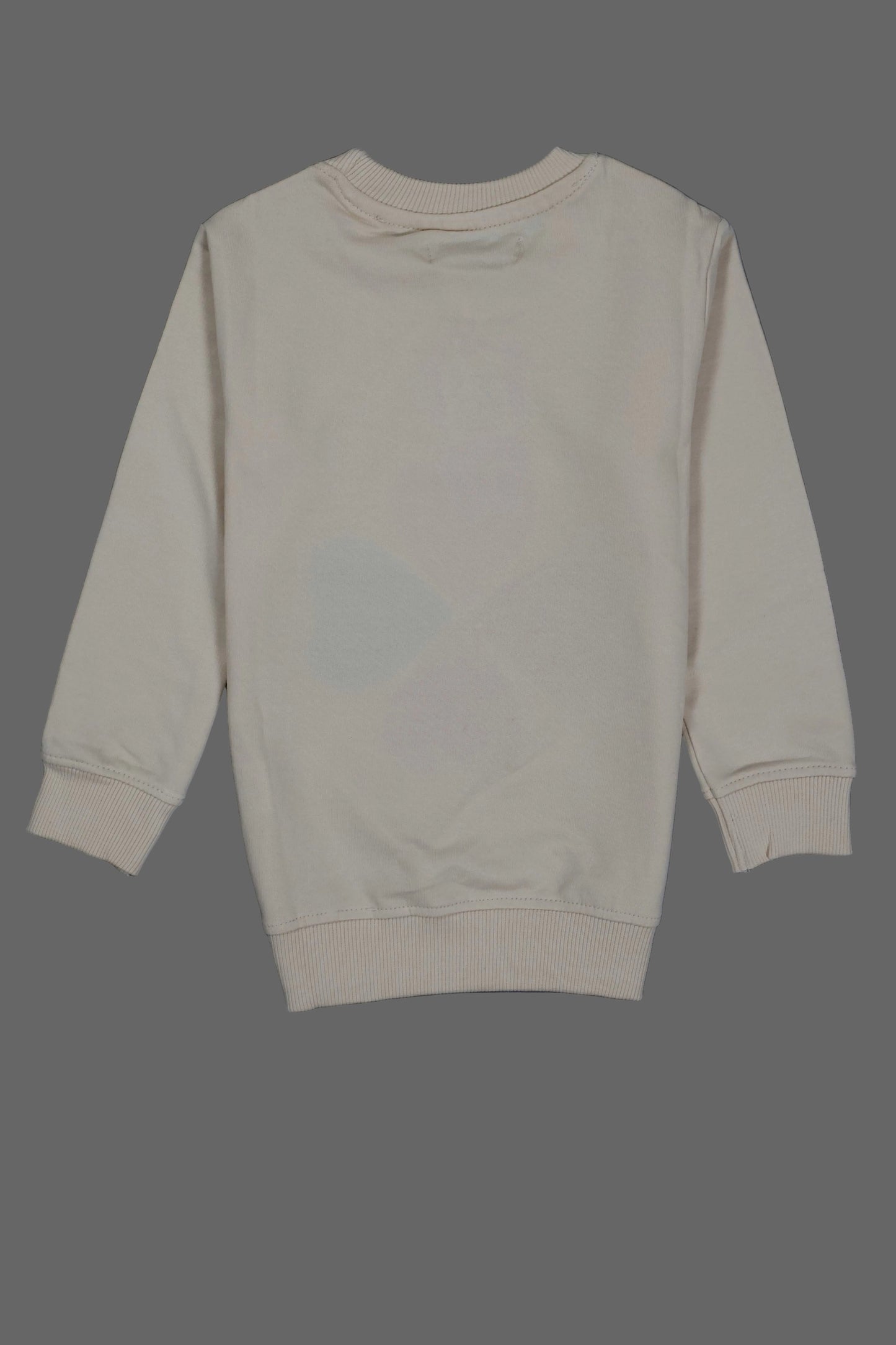 Beige sweatshirt on a dark blue background