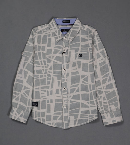 Gray patterned shirt on a gray background