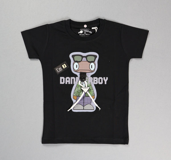 Fyst Cotton Knit Smart Casual Rope Detail T-Shirt for Boys - Black