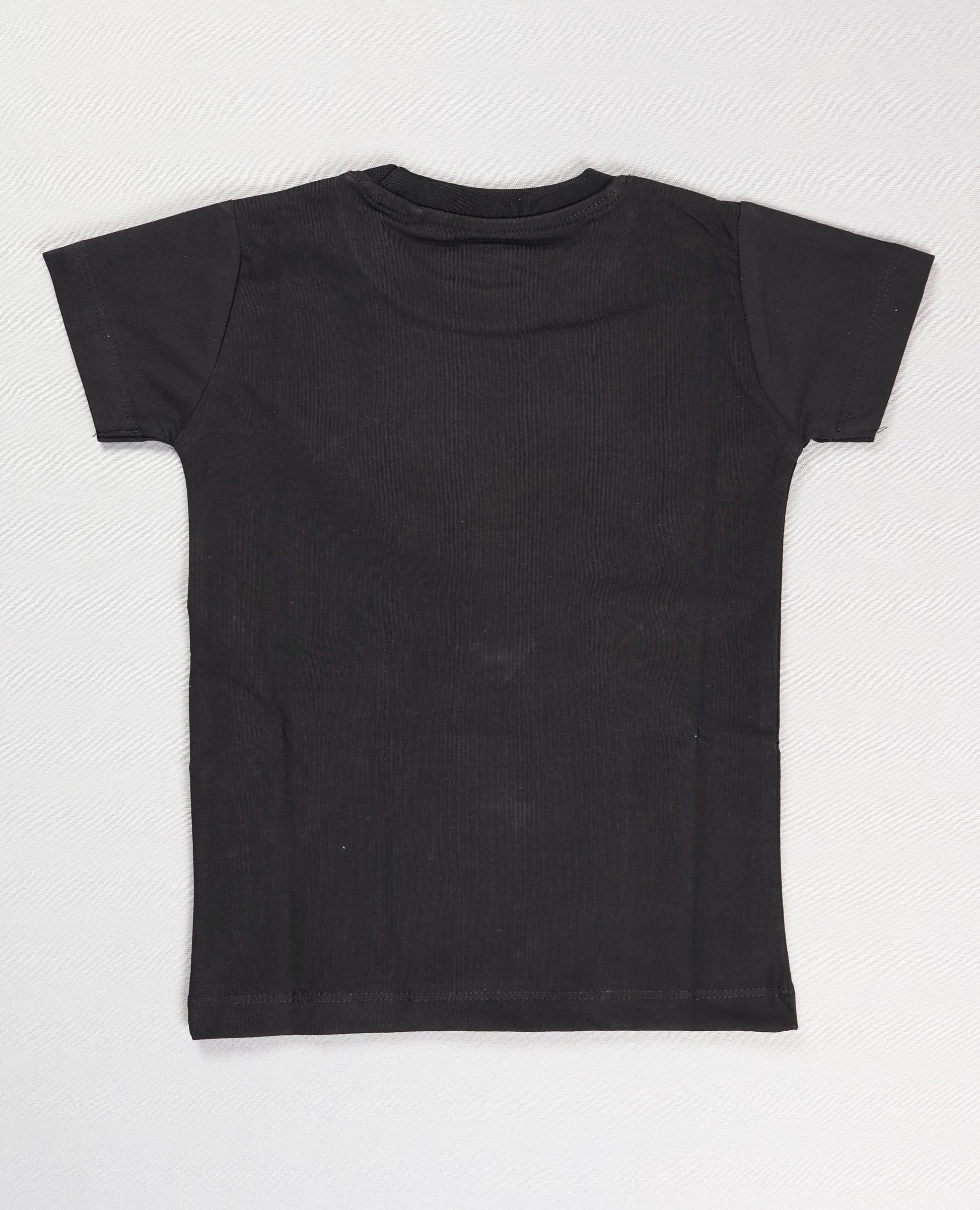 Black t-shirt on a white background