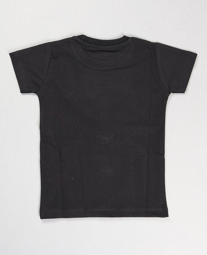Black t-shirt on a white background