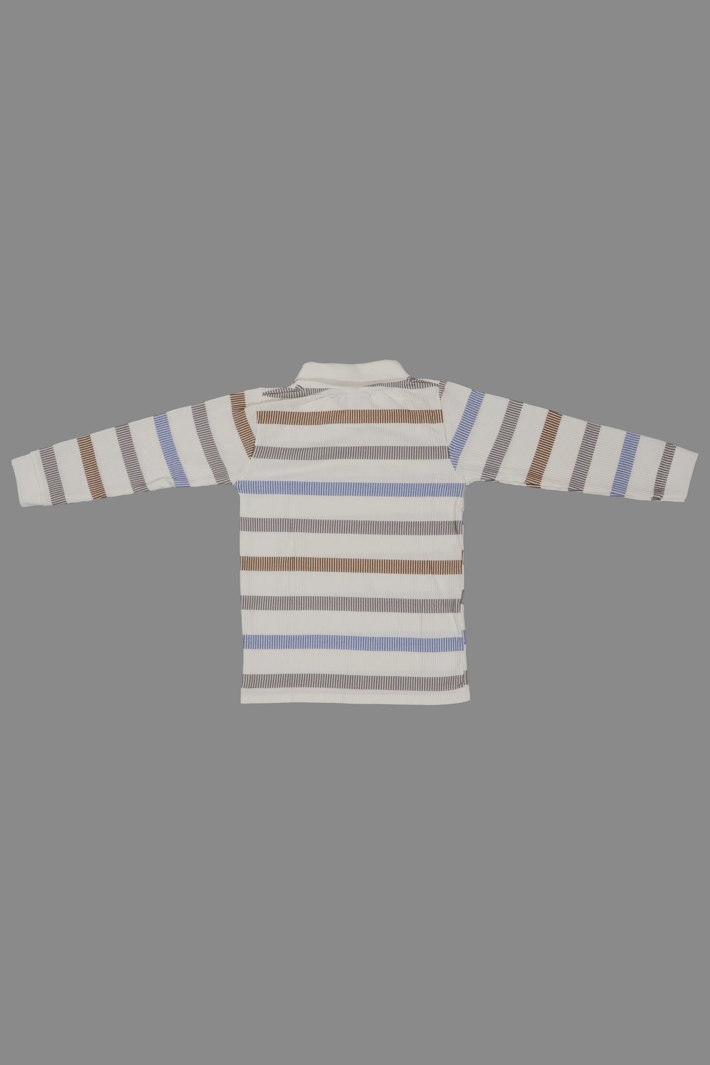 Striped long-sleeve shirt on a gray background