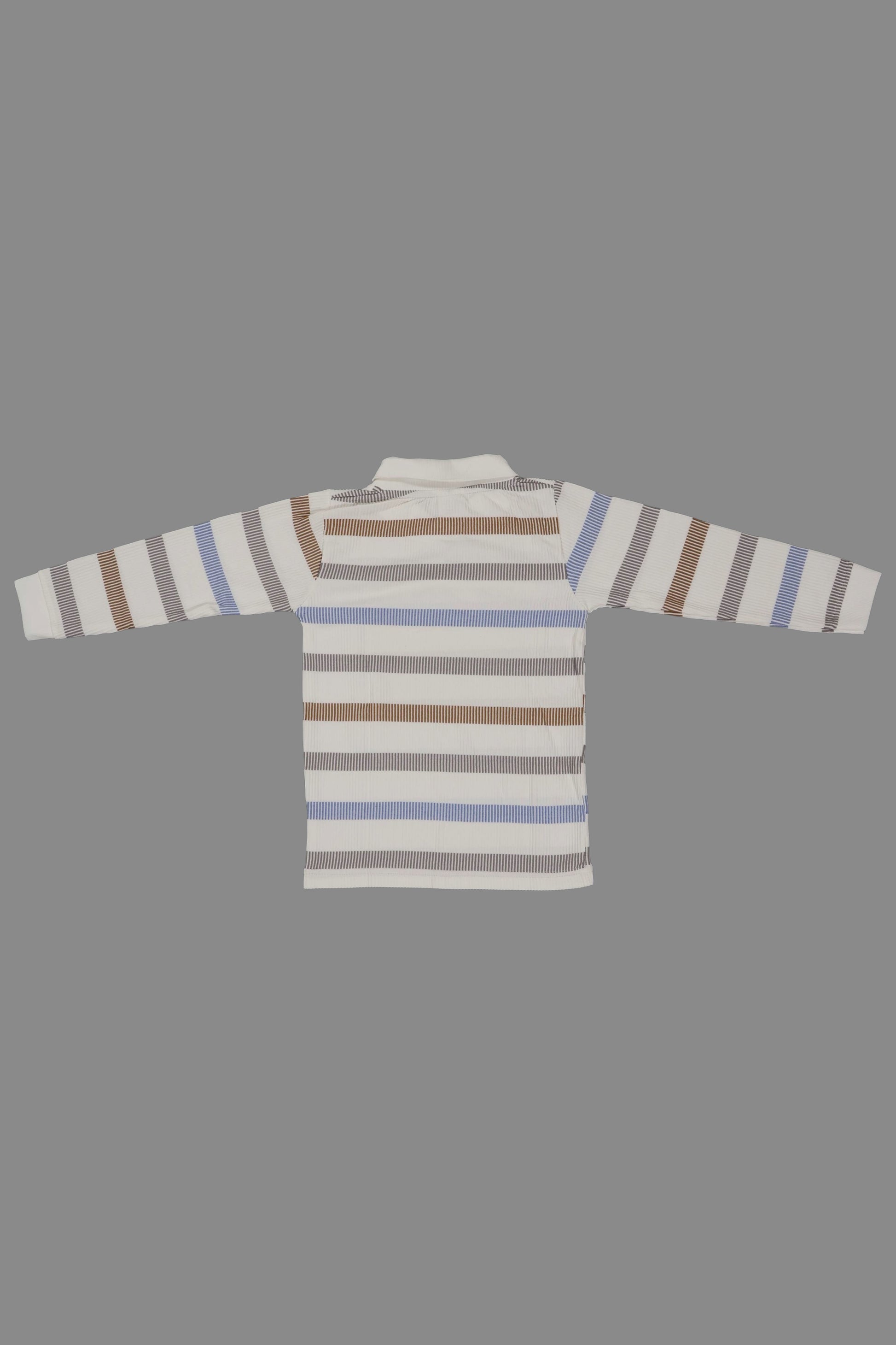 Striped long-sleeve shirt on a gray background