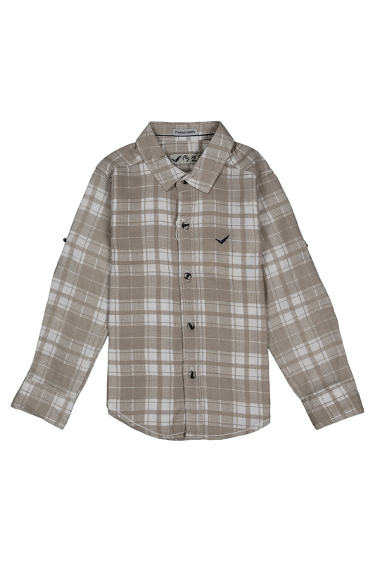 Plaid shirt with a collar on a white background