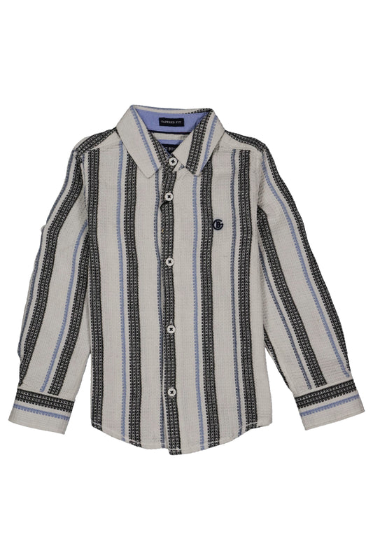 Striped shirt with long sleeves on a white background