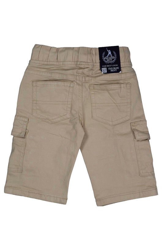 Fyst Cotton Utility Cargo Shorts with Zipper Detail for Boys - Beige