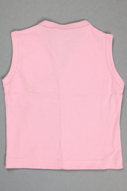 Pink sleeveless top on a gray background