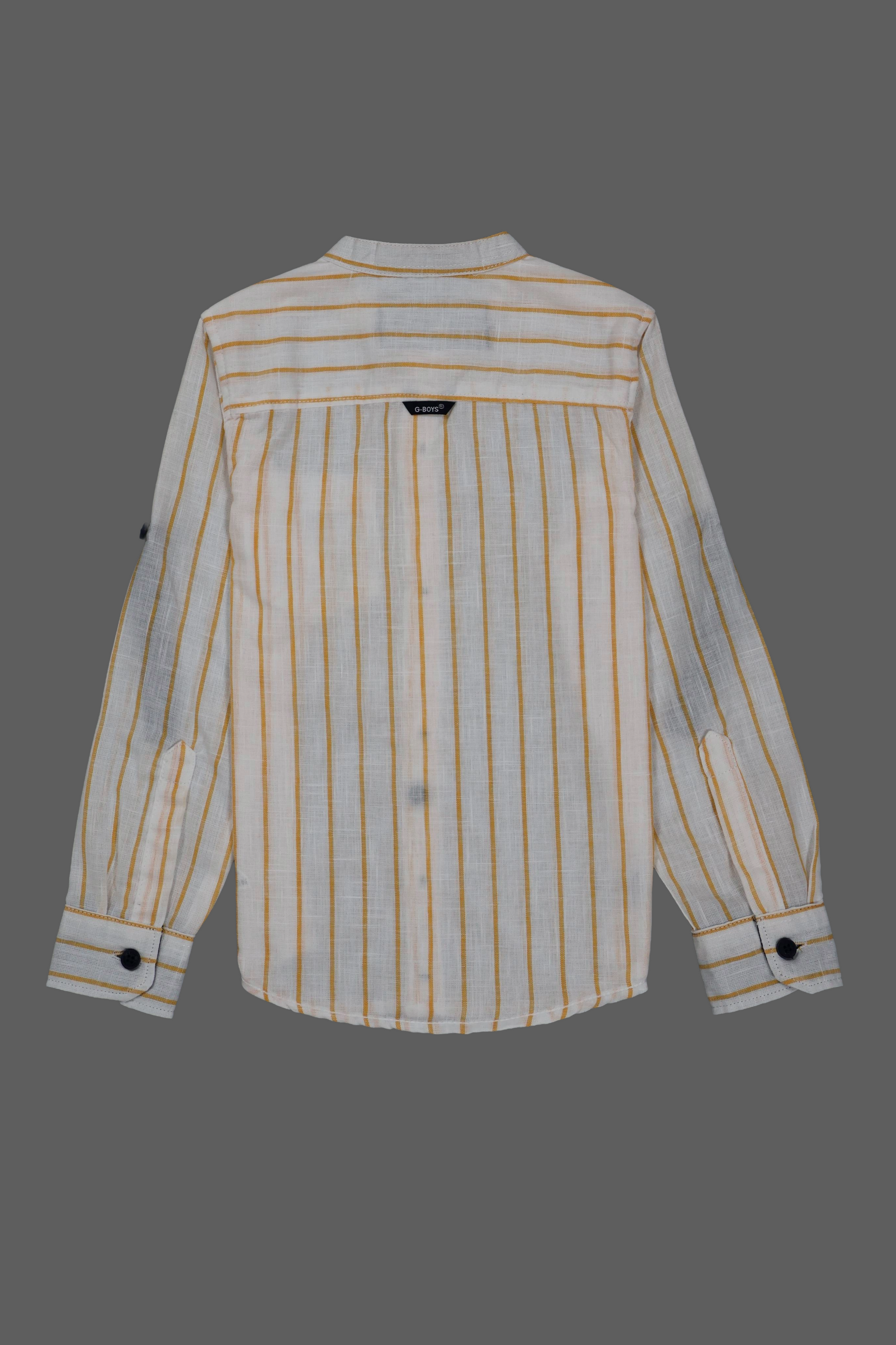 Striped shirt with long sleeves on a gray background