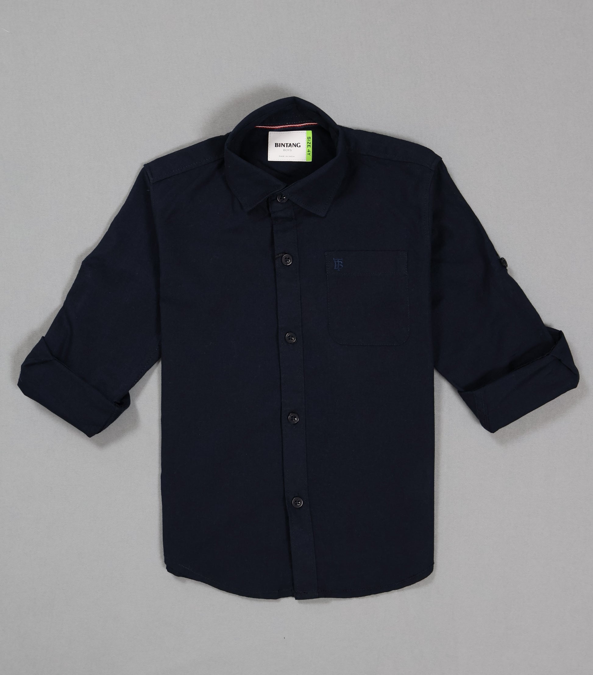 Black shirt on a gray background