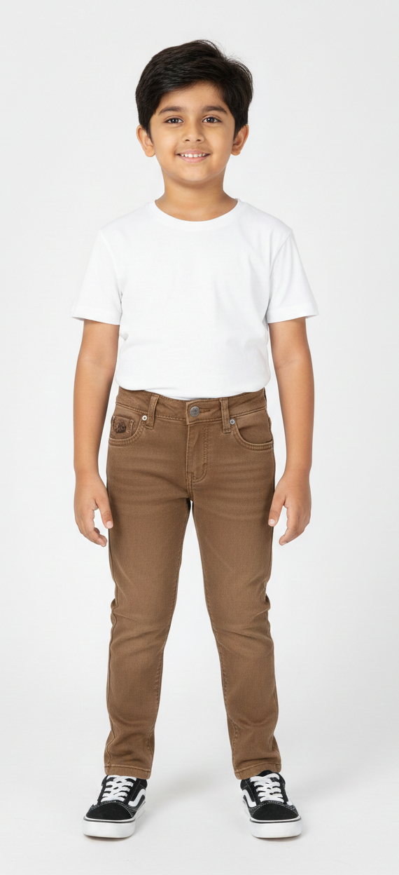 Fyst Premium Denim Smart Casual Jeans for Boys - Light Brown