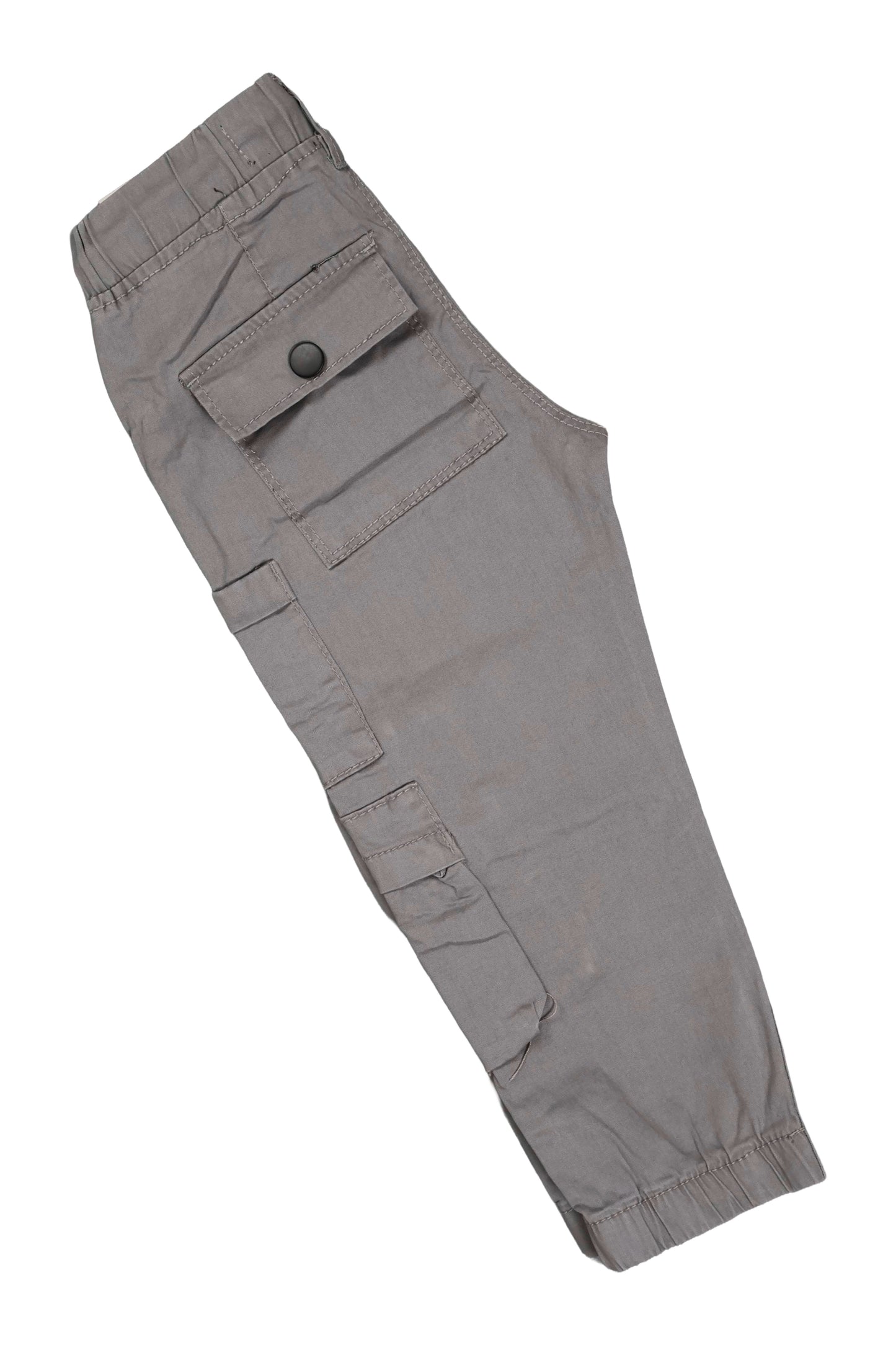 Gray pants with a button on a white background