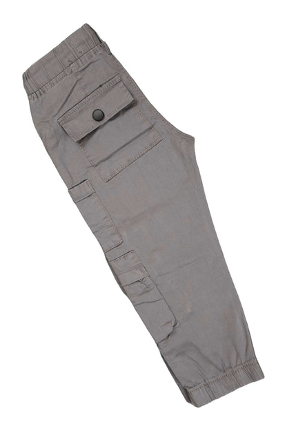 Gray pants with a button on a white background