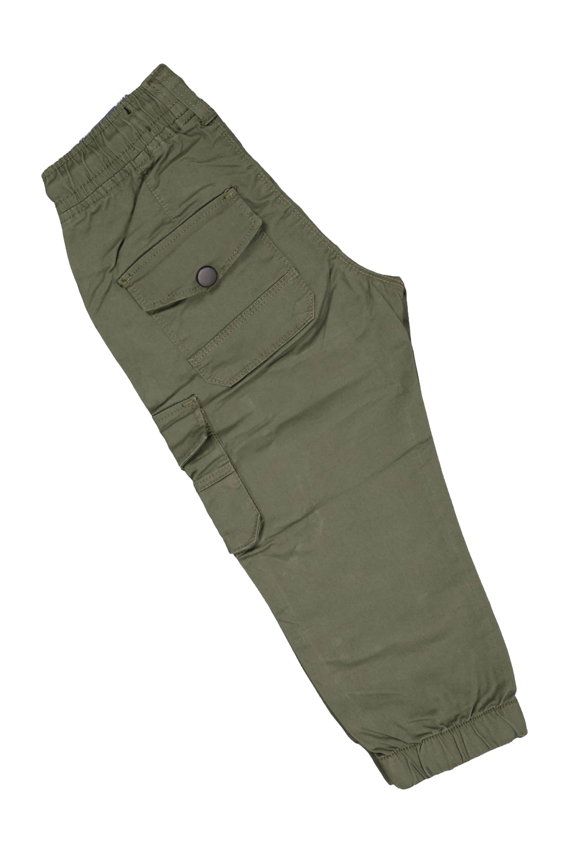 Olive green pants on a white background