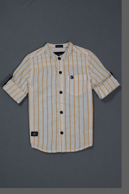 Cotton chinese collar shirt