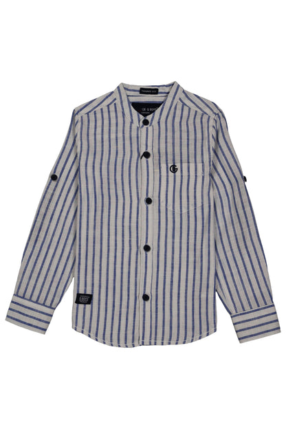 Cotton chinese collar shirt
