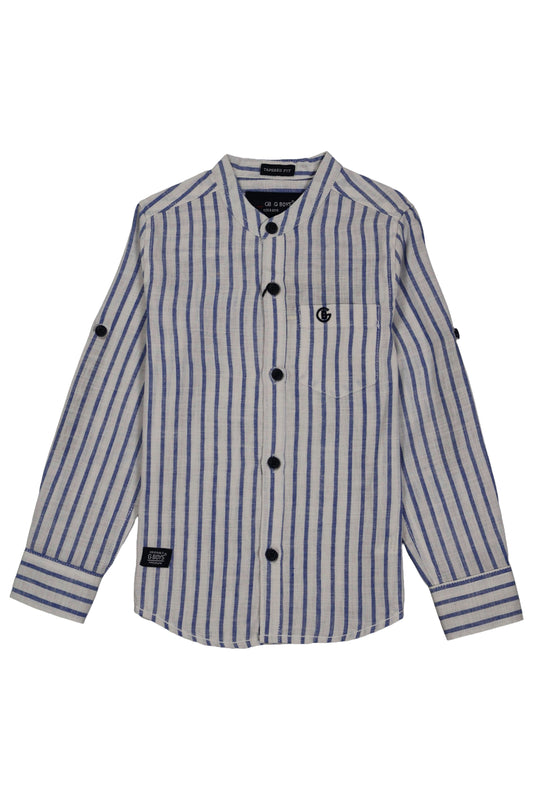 Cotton chinese collar shirt
