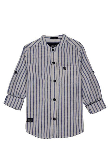 Cotton chinese collar shirt